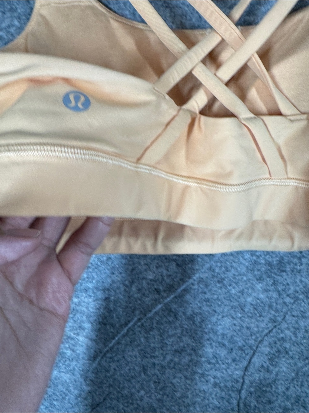 Lululemon Energy Bra Peach Size 10 Strappy Back Yoga Athleisure Activewear - Picture 6 of 11